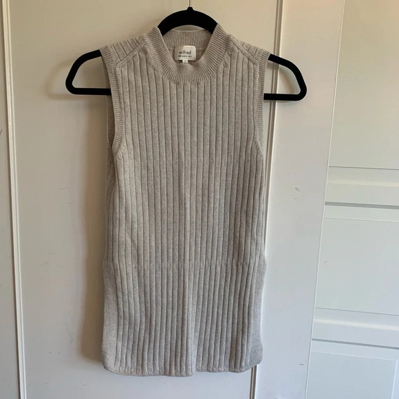 ARITZIA Wilfred  100% Wool Palmier
Sleeveless. In heather grey size small - Picture 3 of 11